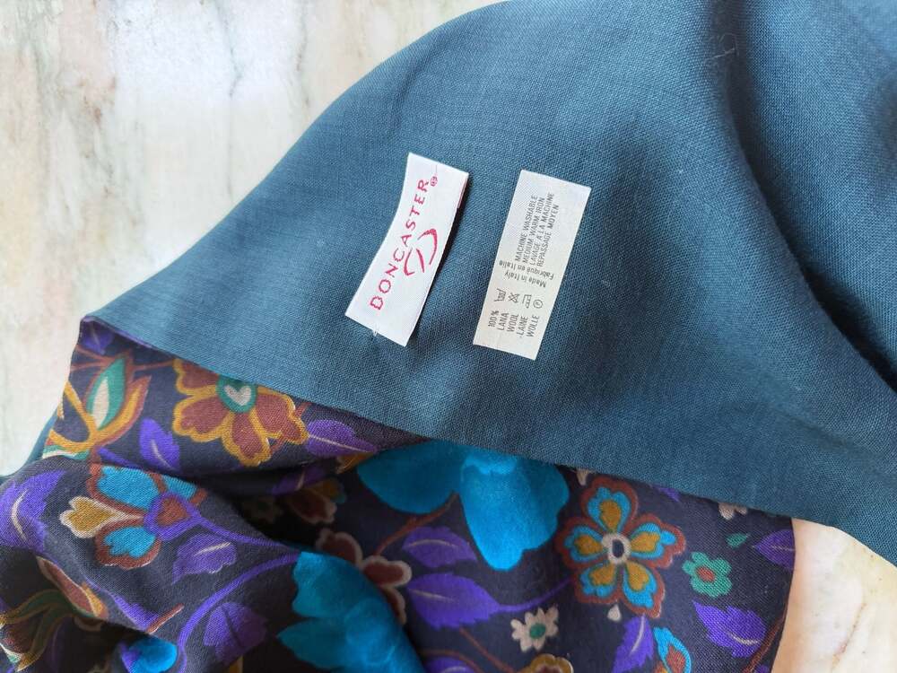 Doncaster Vintage 100% Wool Floral Print Scarf
